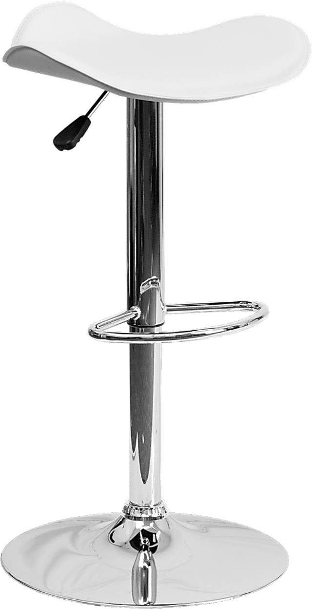 Keltey White Adjustable Swivel Barstool - Thumbnail - Image 1