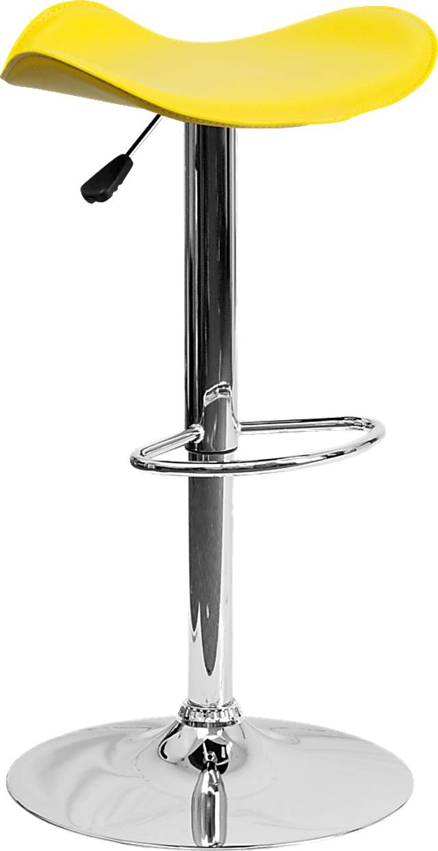 Keltey Yellow Adjustable Swivel Barstool - Thumbnail - Image 1
