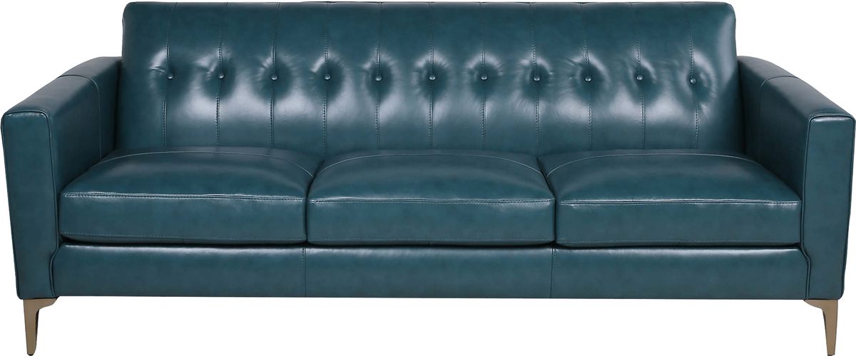 Kelton Teal Blue,Green Leather Sofa | Rooms to Go