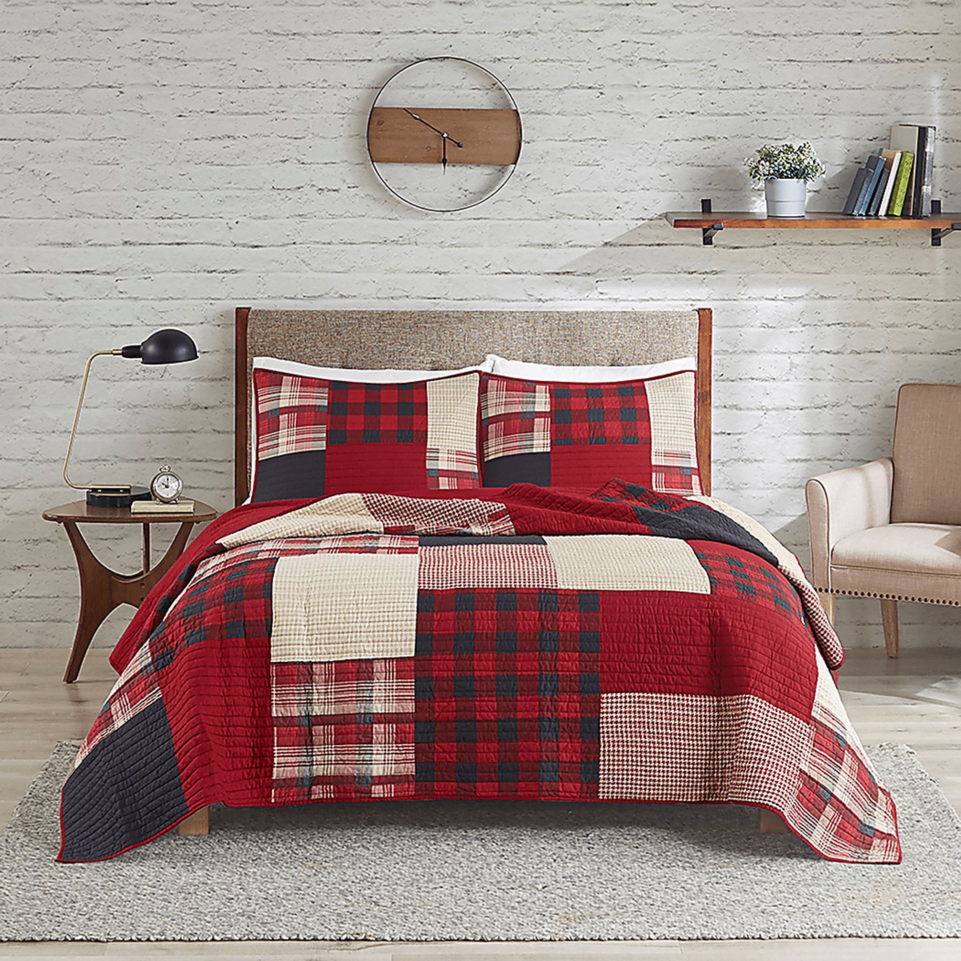Kelya Red Full/Queen Quilt Set - Image 2