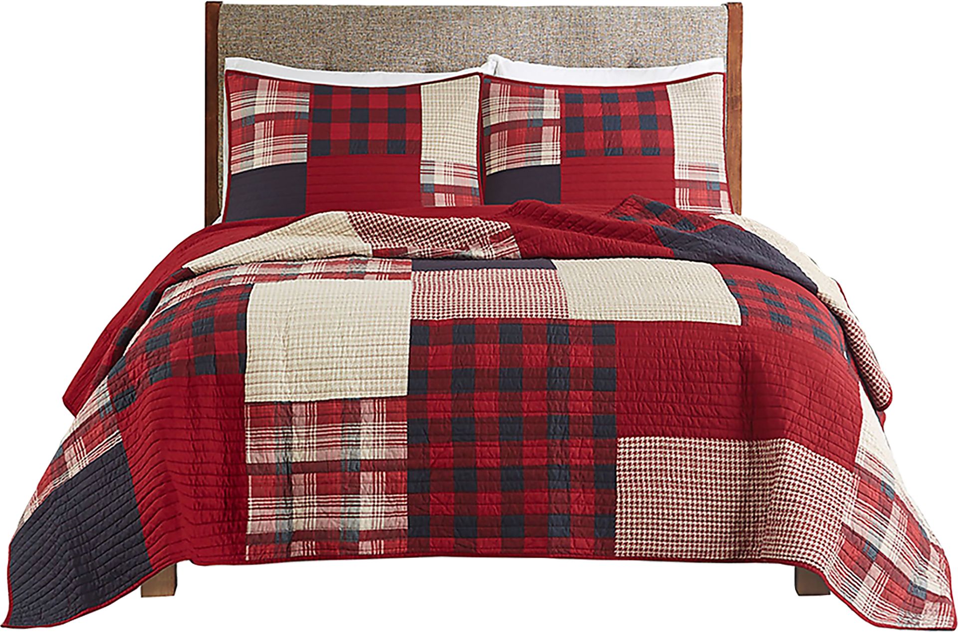 Kelya Red Full/Queen Quilt Set - Image 1