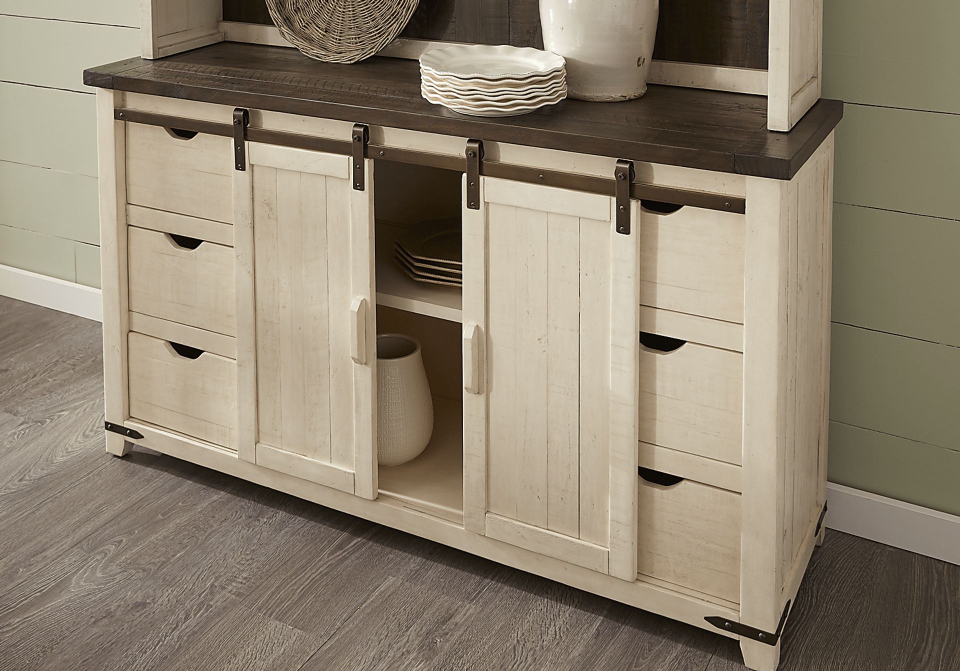 Kenbridge White 2 Pc Server with Hutch - Image 3