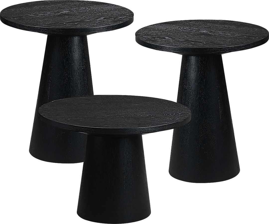 Kendall Black 3 Pc Table Set