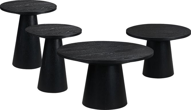 Kendall Black 4 Pc Table Set