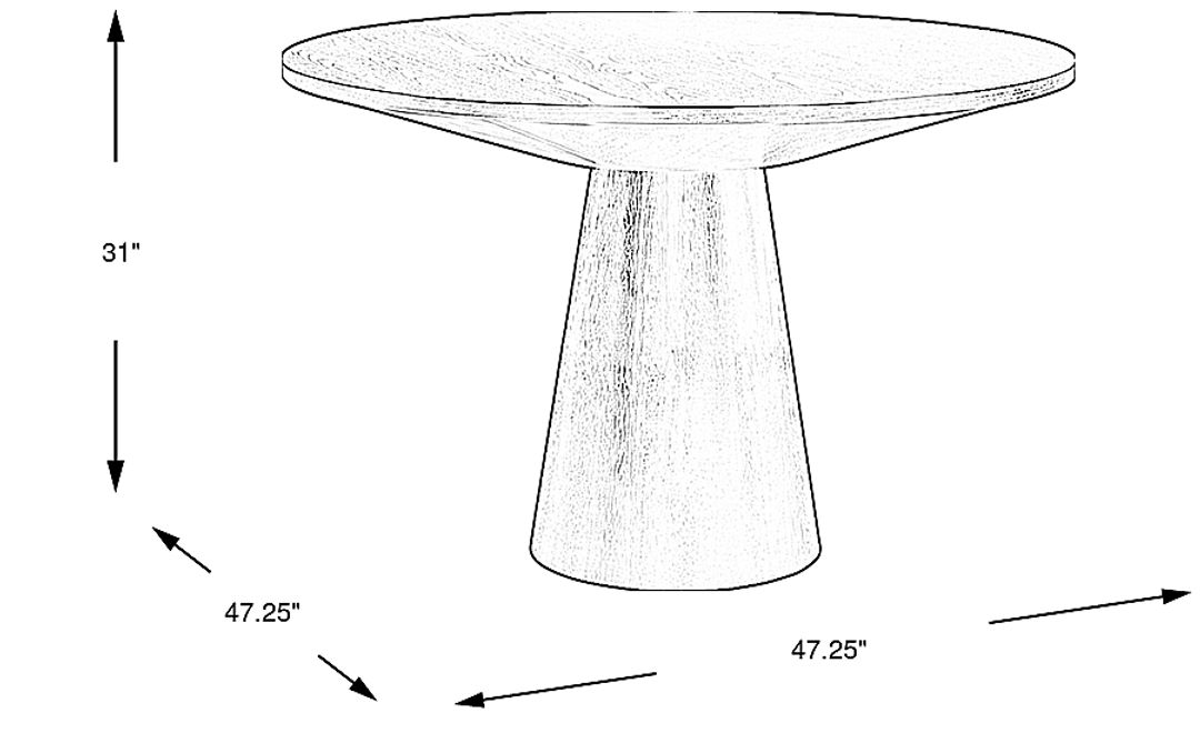 Kendall Black 48" Round Dining Table