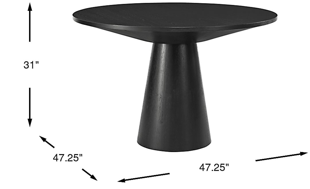 Kendall Black 48" Round Dining Table