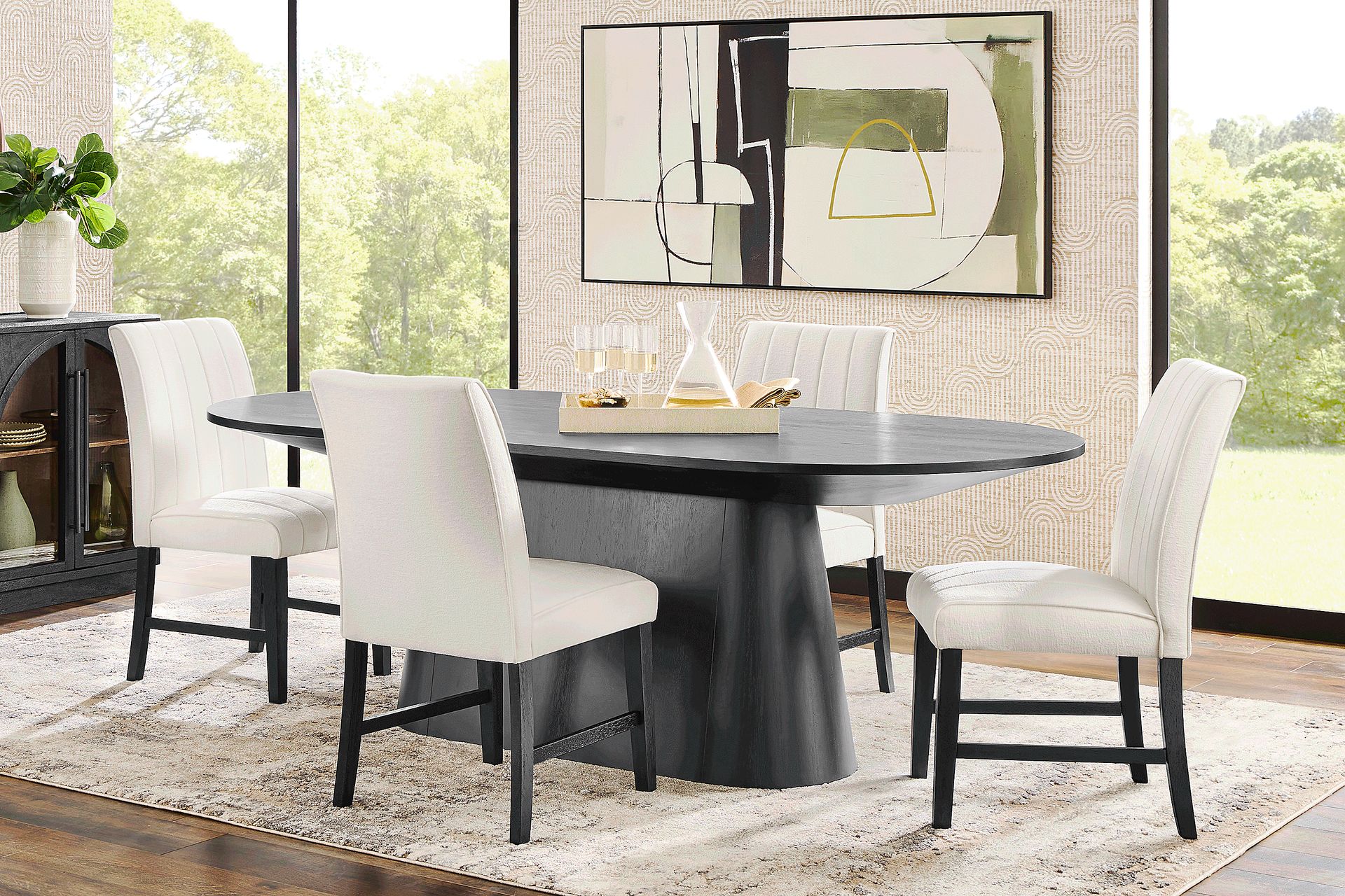 Kendall White Side Chair with Black Legs - Image 2