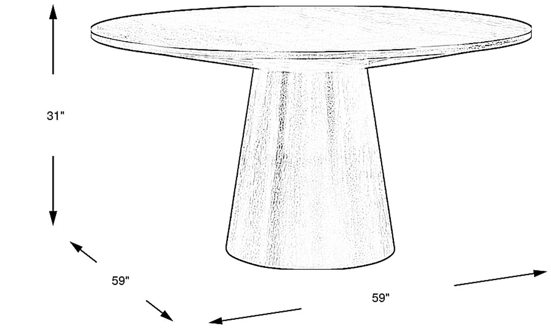 Kendall Black 59" Round Dining Table