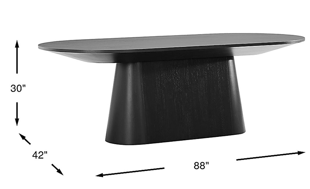 Kendall Black Oval Dining Table
