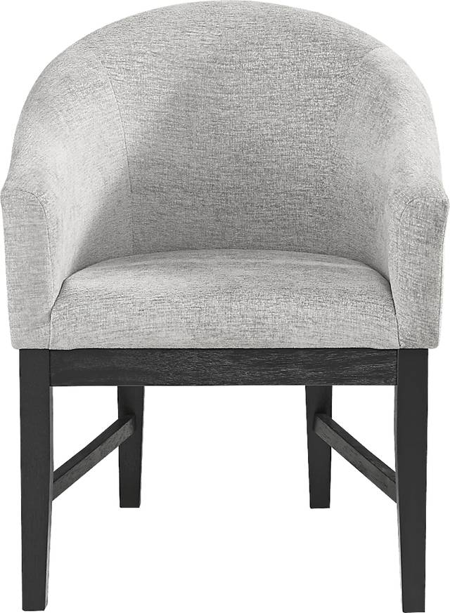 Kendall Gray Arm Chair with Black Legs - Thumbnail - Image 2