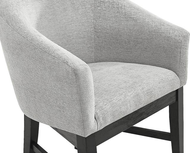 Kendall Gray Arm Chair with Black Legs - Thumbnail - Image 3
