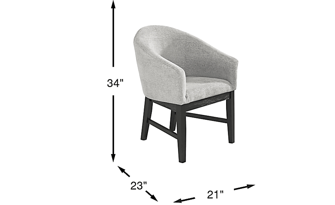 Kendall Gray Arm Chair with Black Legs