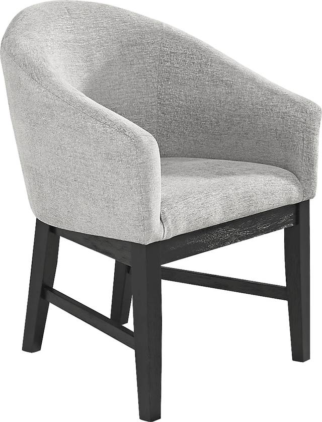 Kendall Gray Arm Chair with Black Legs - Thumbnail - Image 1