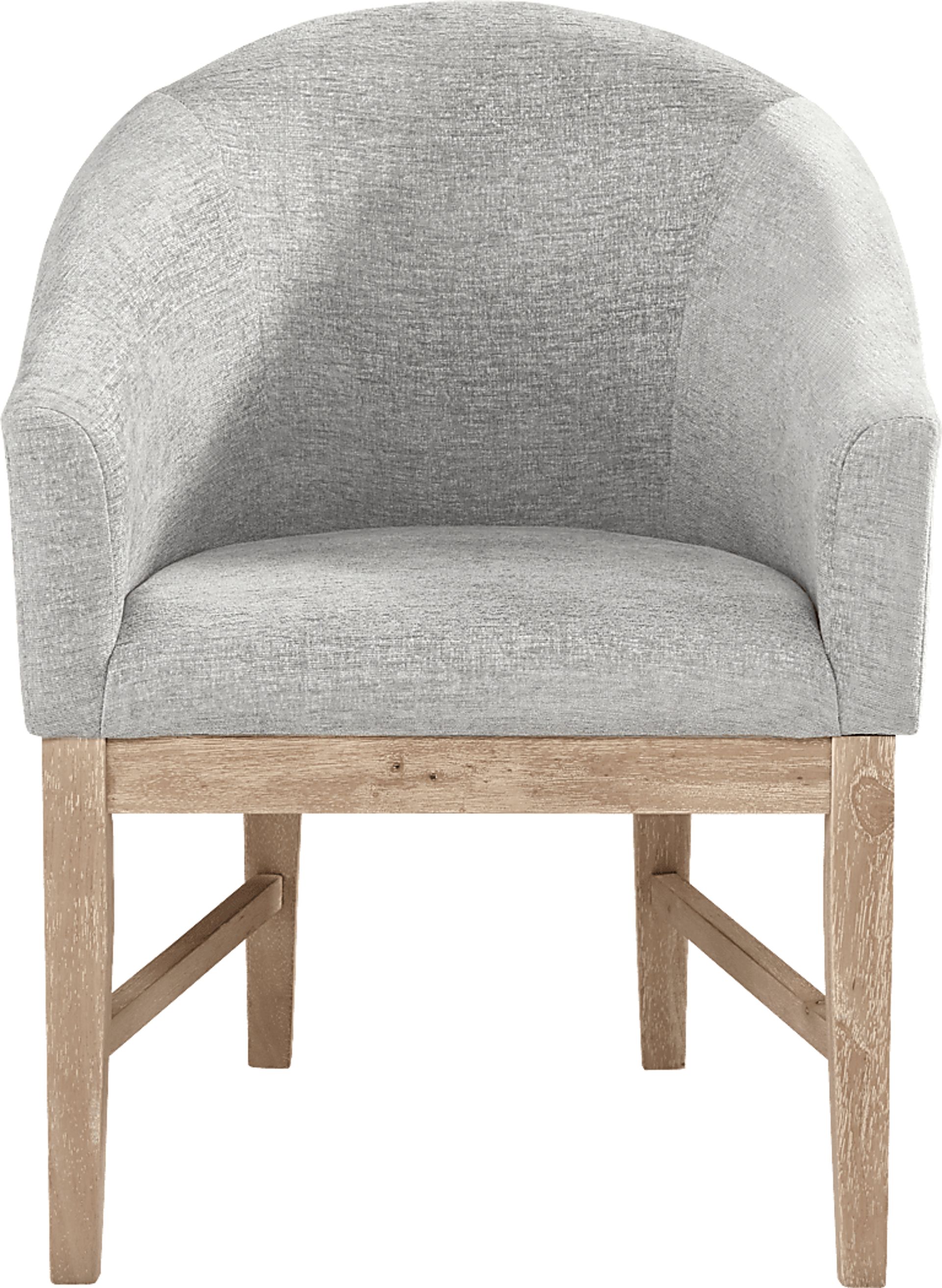 Kendall Gray Arm Chair with Natural Legs - Image 2