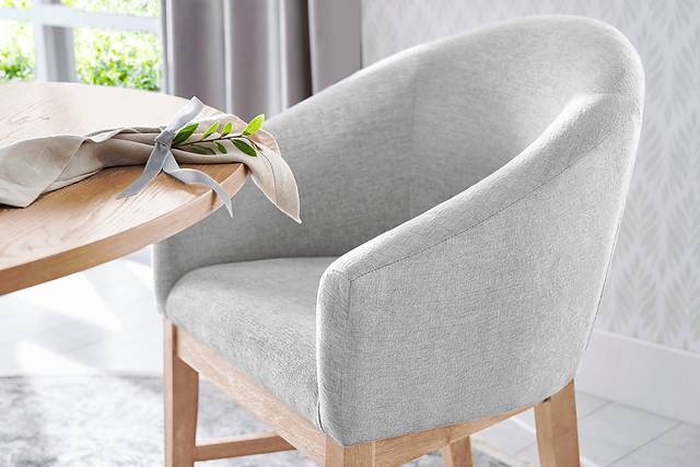 Kendall Natural 5 Pc 48" Round Dining Room with Gray Arm Chairs - Thumbnail - Image 6