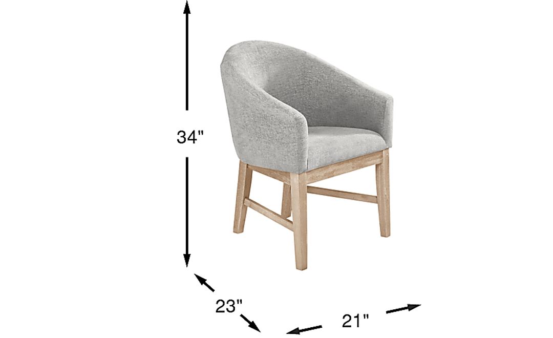Kendall Gray Arm Chair with Natural Legs