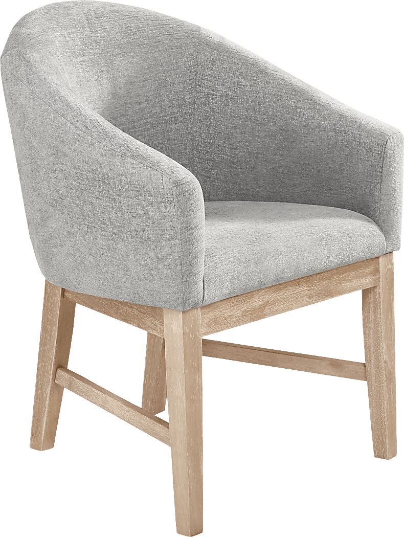 Kendall Gray Arm Chair with Natural Legs