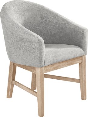 Kendall Gray Arm Chair with Natural Legs