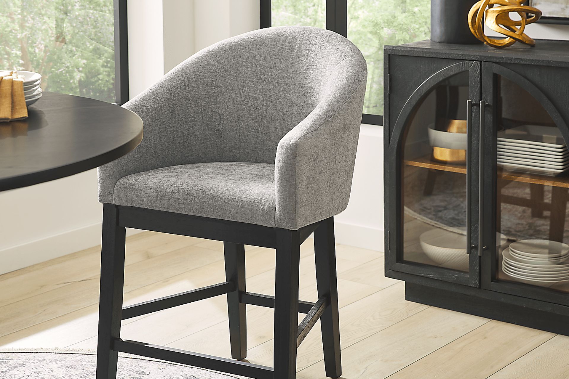 Kendall Gray Counter Height Stool with Black Legs - Image 4