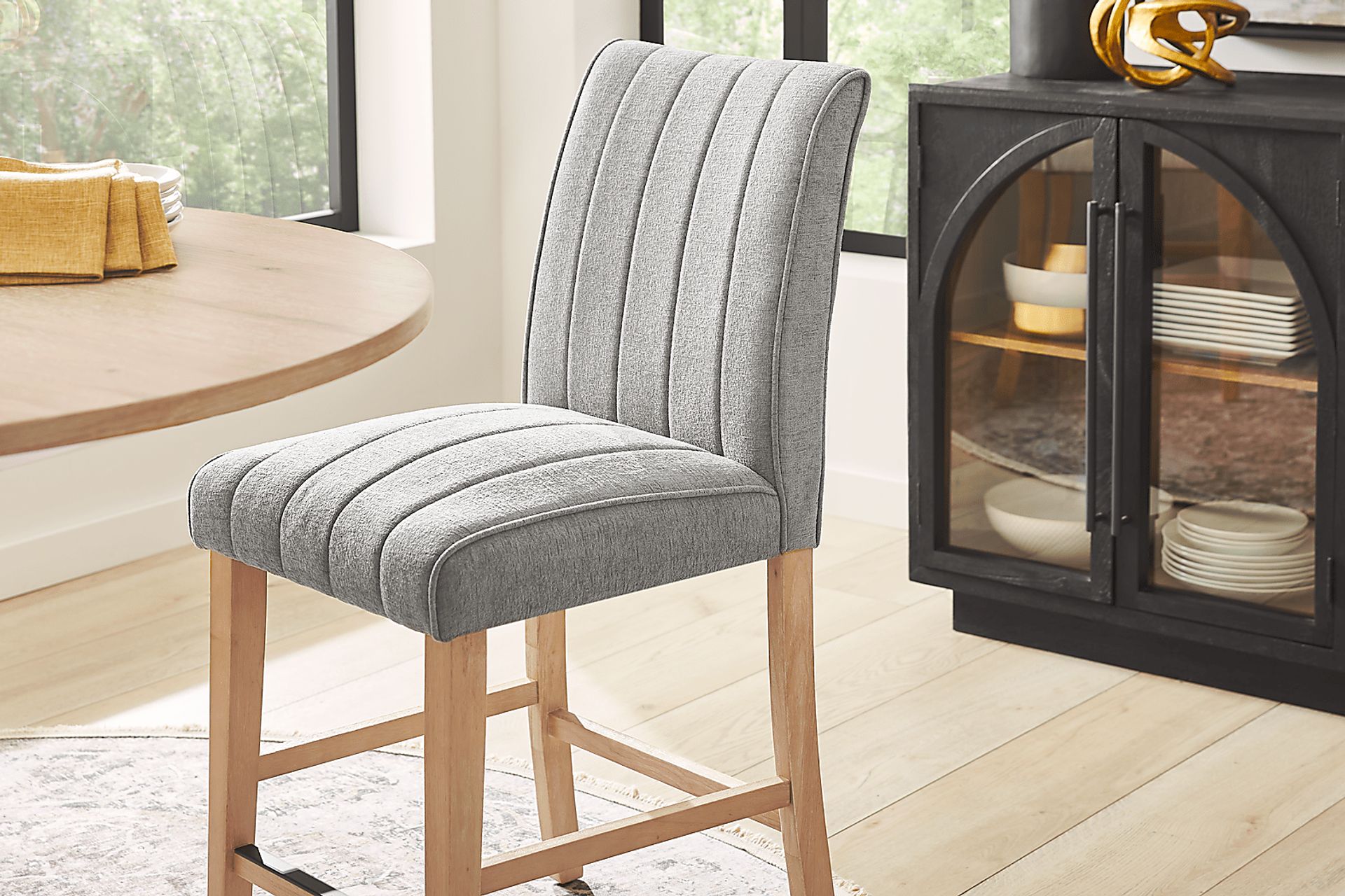 Kendall Gray Counter Height Stool with Natural Legs - Image 4