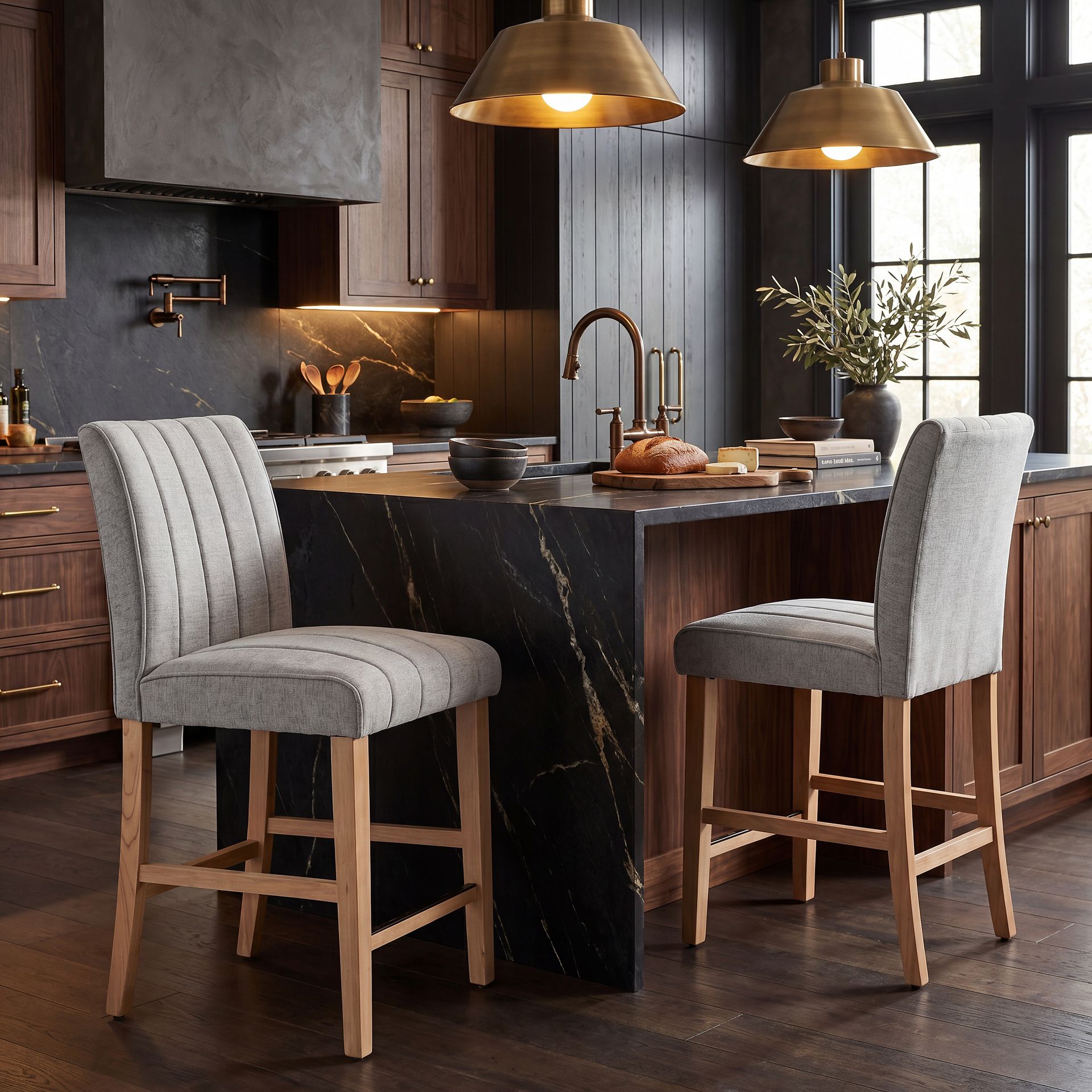 Kendall Gray Counter Height Stool with Natural Legs - Image 5