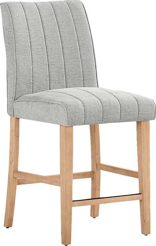 Kendall Gray Counter Height Stool with Natural Legs