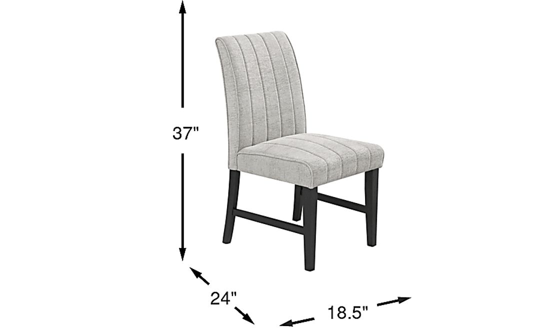 Kendall Gray Side Chair with Black Legs