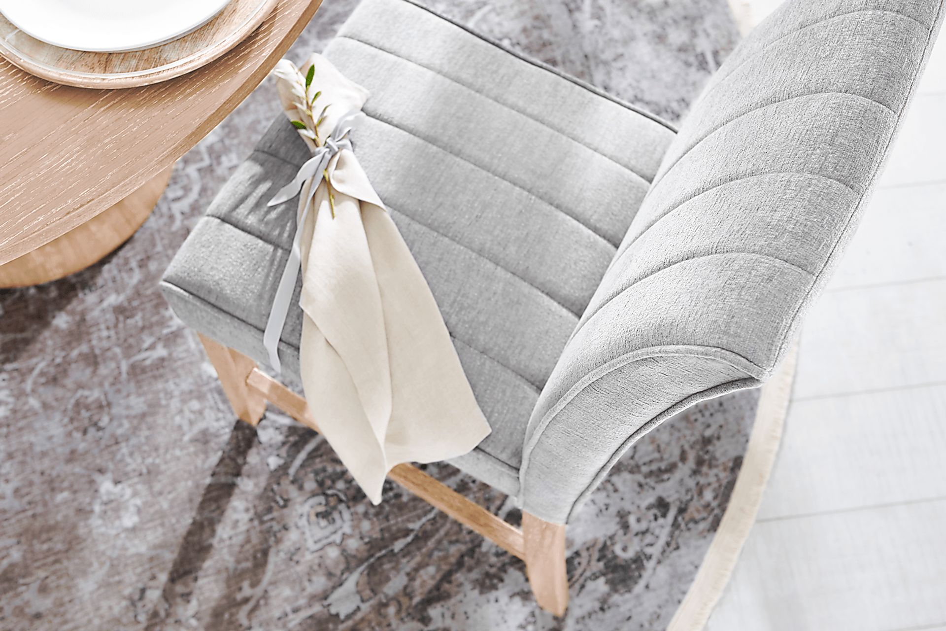Kendall Natural 5 Pc 59" Round Dining Room with Gray Side Chairs - Image 6