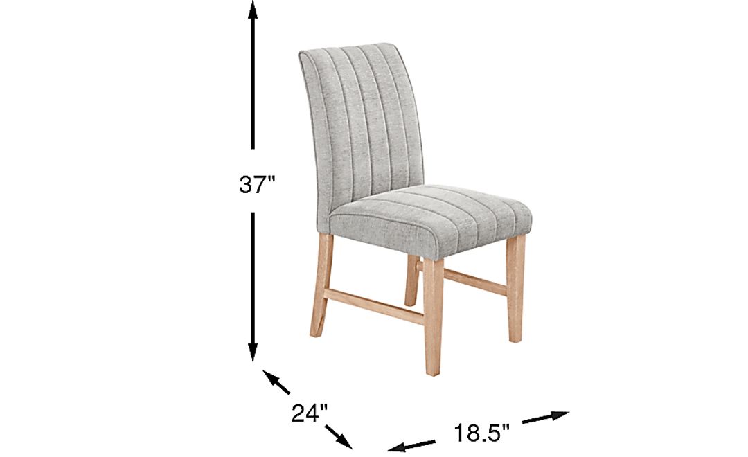 Kendall Gray Side Chair with Natural Legs