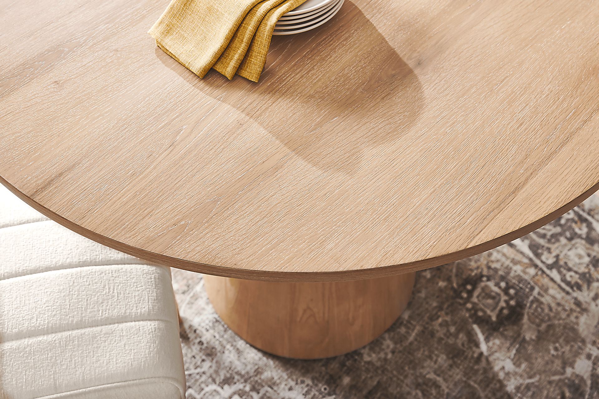 Kendall Natural 3 Pc 48" Round Counter Height Dining Room with White Stools - Image 3