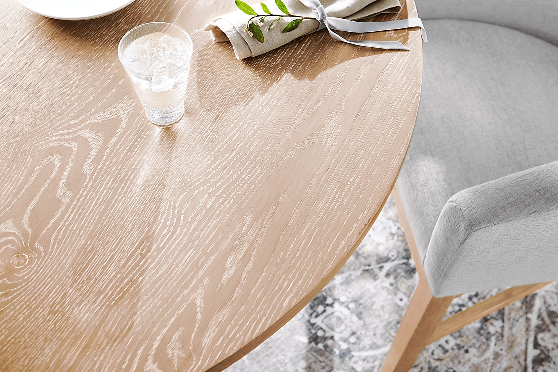 Kendall Natural 5 Pc 48" Round Dining Room with Sage Arm Chairs - Image 4