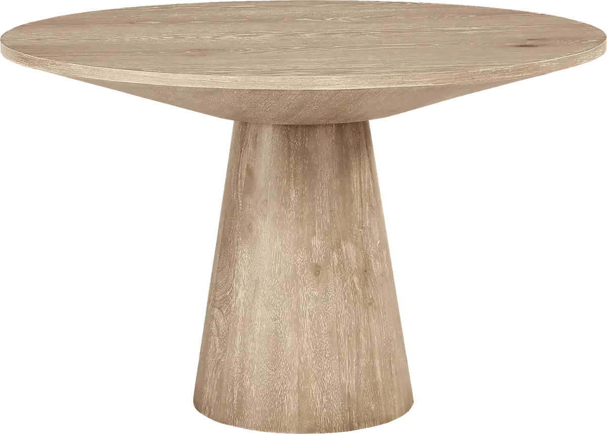 Kendall 5 Pc Natural Light Wood White Dining Room Set With 48" Dining