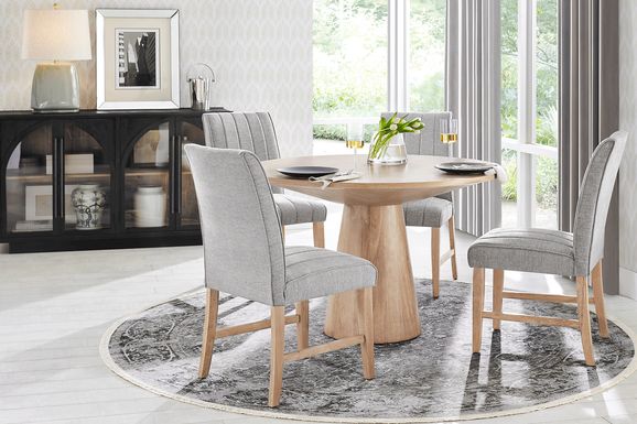 Kendall Natural 5 Pc 48" Round Dining Room with Gray Side Chairs