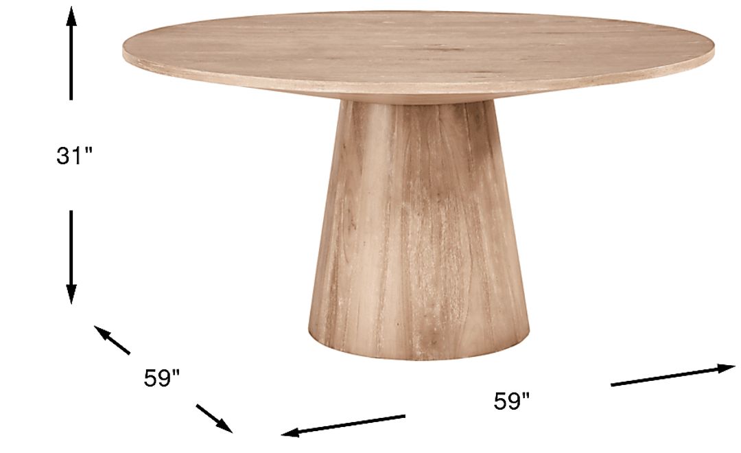 Kendall Natural 59" Round Dining Table