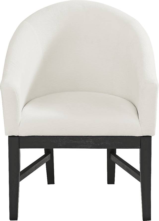 Kendall White Arm Chair with Black Legs - Thumbnail - Image 2