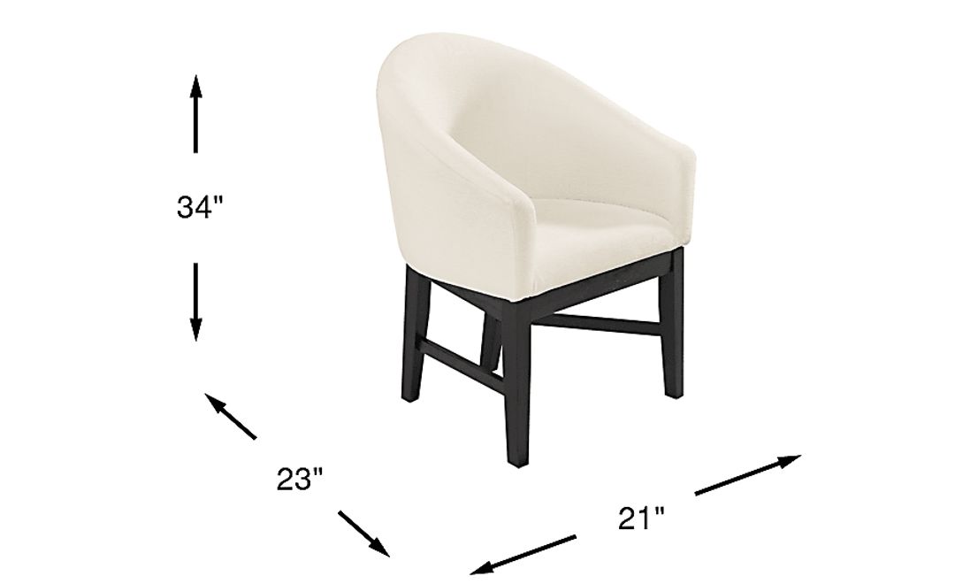 Kendall White Arm Chair with Black Legs