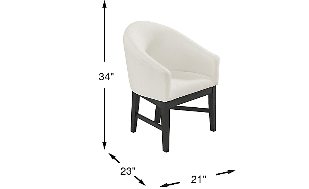 Kendall White Arm Chair with Black Legs