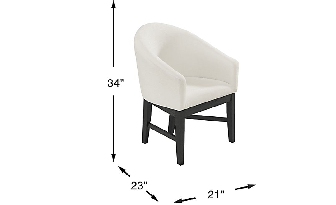 Kendall White Arm Chair with Black Legs
