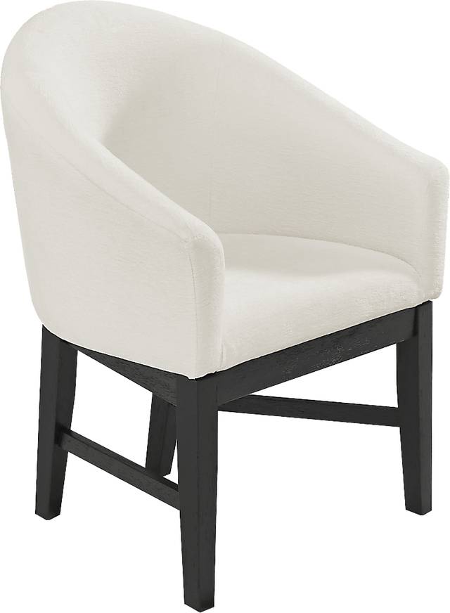 Kendall White Arm Chair with Black Legs - Thumbnail - Image 1