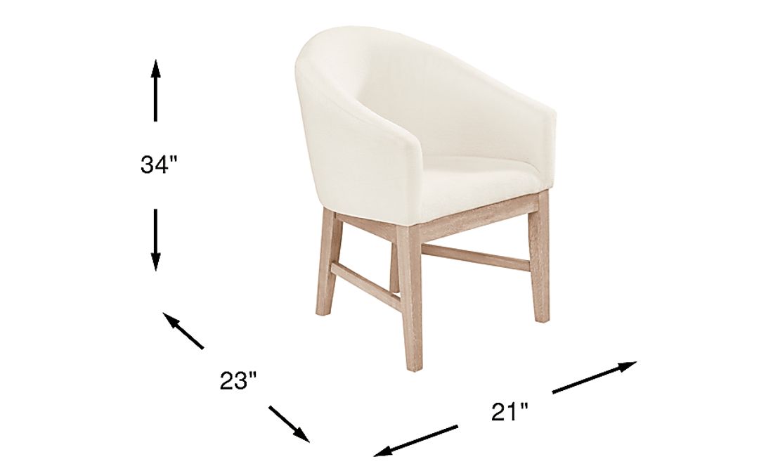 Kendall White Arm Chair with Natural Legs