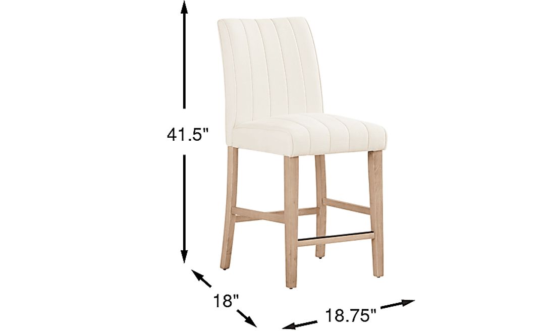 Kendall White Counter Height Stool with Natural Legs