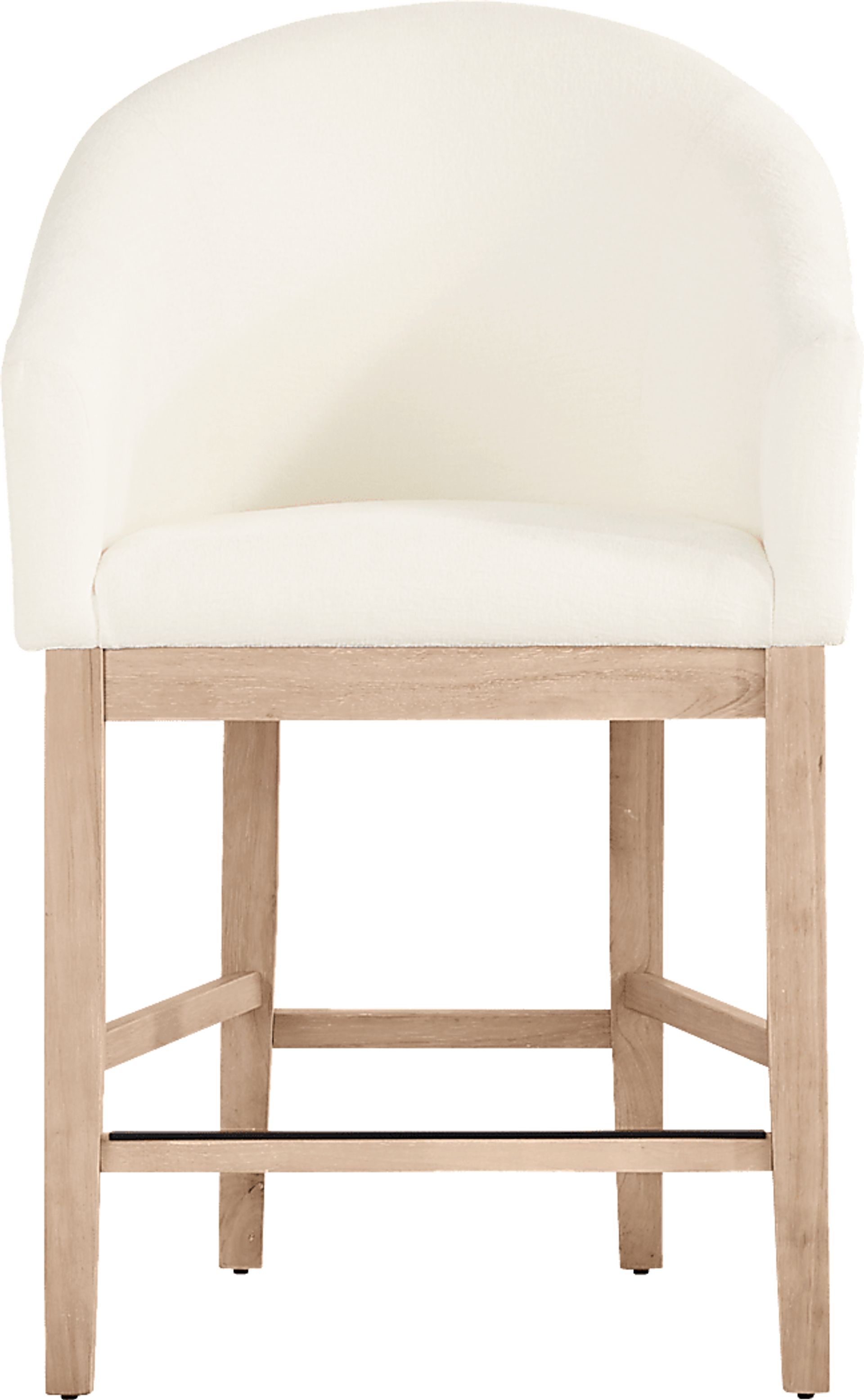 Kendall White Counter Height Stool with Natural Legs - Image 2
