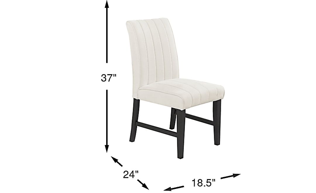 Kendall White Side Chair with Black Legs