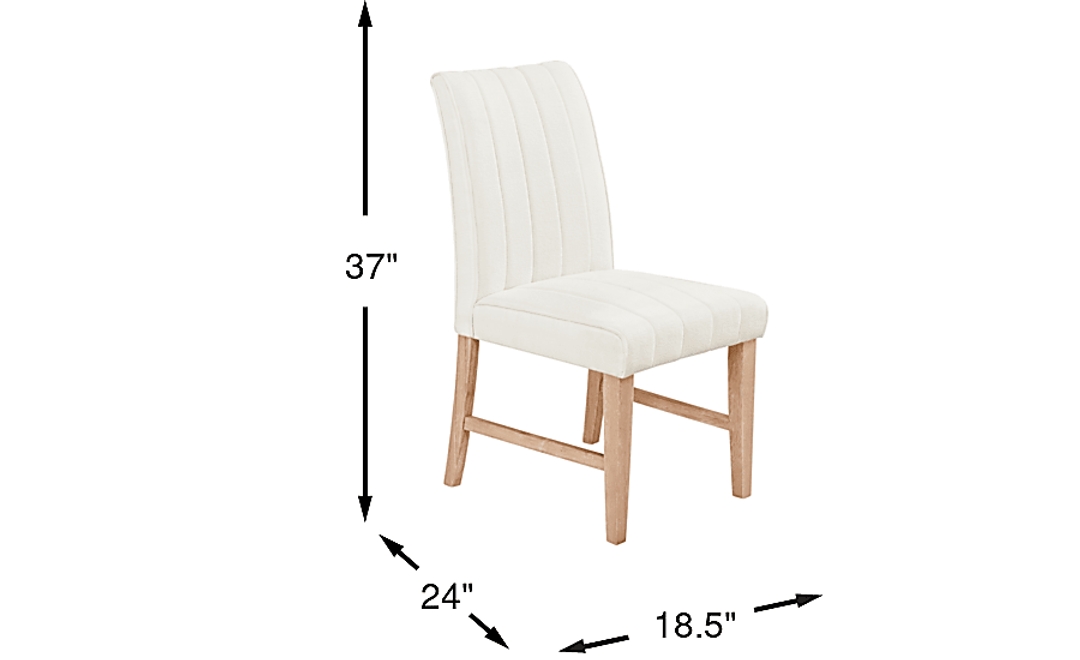 Kendall White Side Chair with Natural Legs