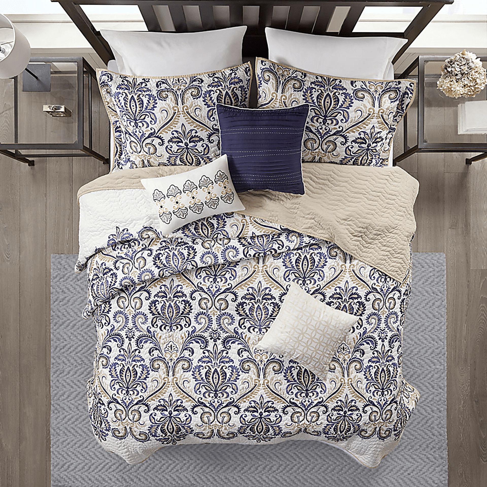 Kenison Blue 6 Pc King/California King Coverlet Set - Image 3