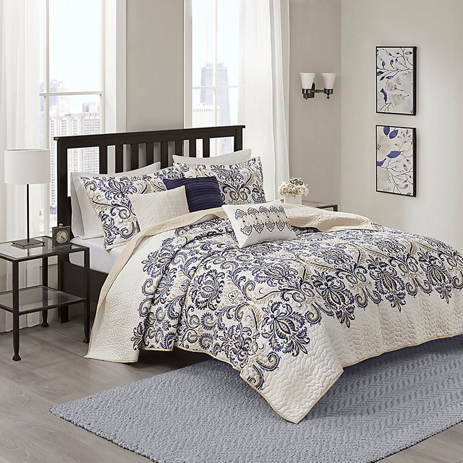 Kenison Blue 6 Pc King/California King Coverlet Set - Image 1