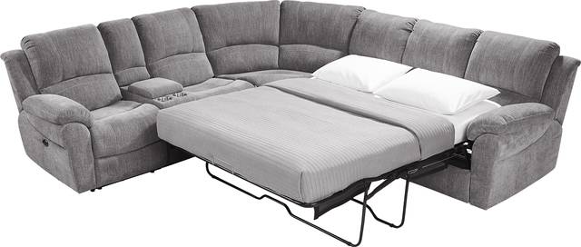 Kenmore Heights Charcoal 5 Pc Power Reclining Gel Foam Sleeper Sectional - Thumbnail - Image 3