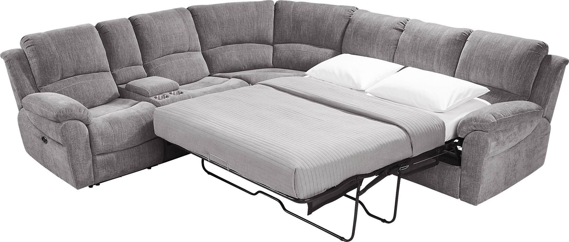 Kenmore Heights Charcoal 5 Pc Power Reclining Gel Foam Sleeper Sectional - Image 5