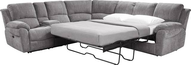 Kenmore Heights Charcoal 5 Pc Power Reclining Gel Foam Sleeper Sectional - Thumbnail - Image 1