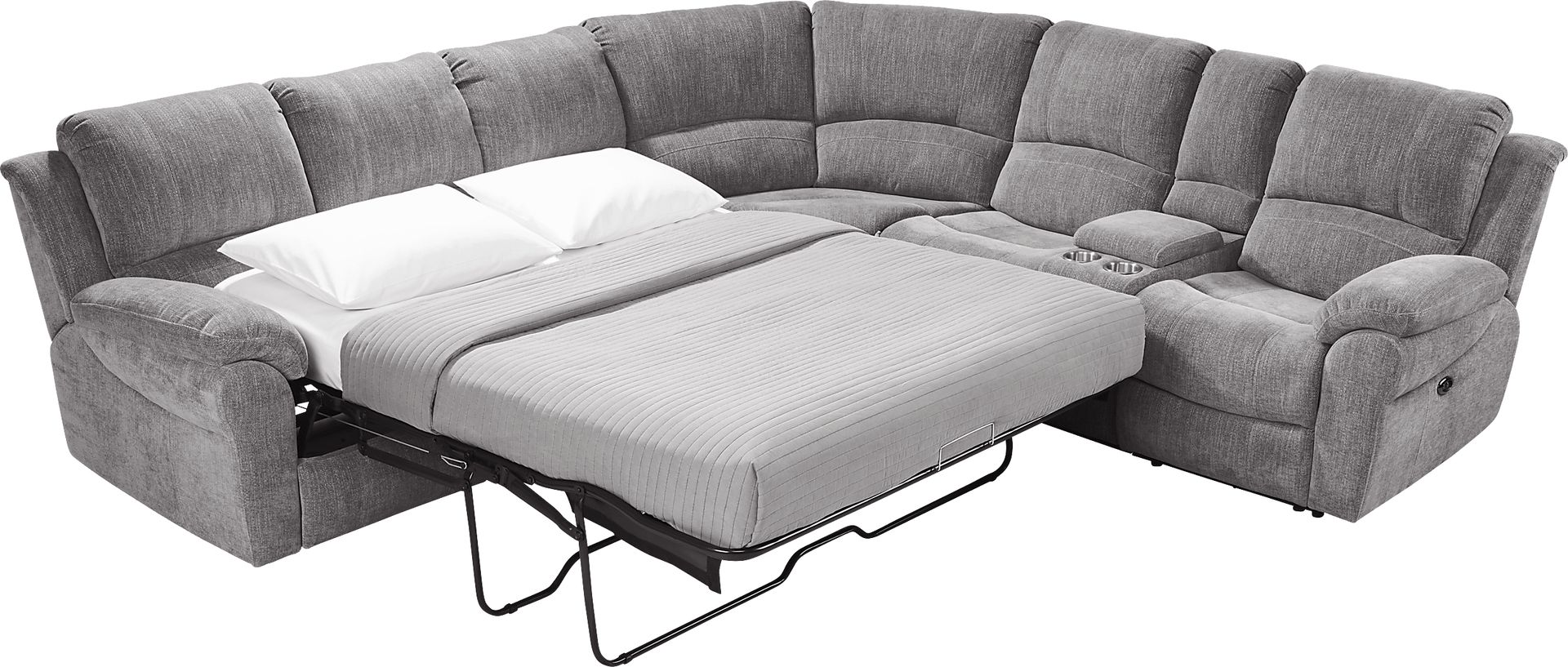 Kenmore Heights Charcoal 5 Pc Power Reclining Gel Foam Sleeper Sectional - Image 3